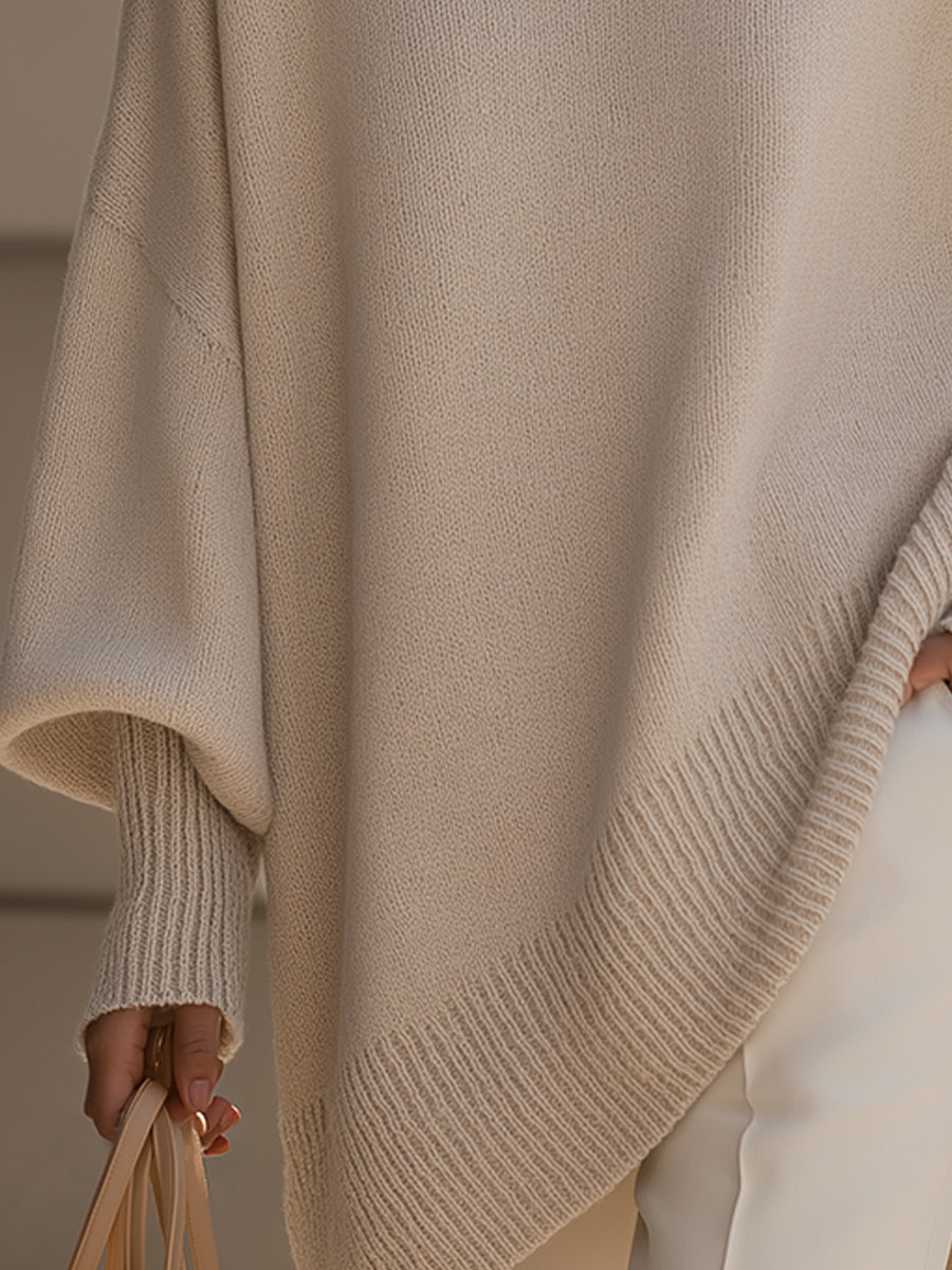 Women's Roomy Fit Layered Wool-Blend Everyday Sweater