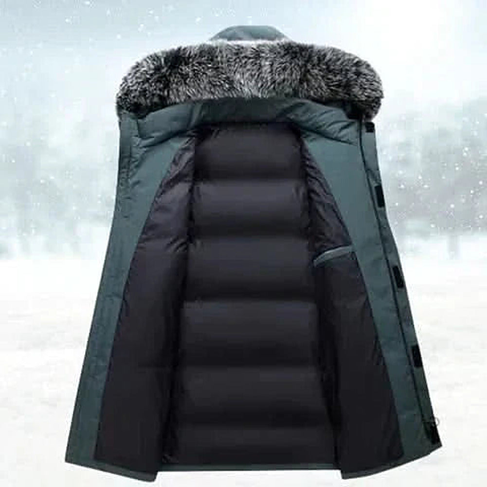 Men's Rain-Resistant Extended-Length Hooded Parka