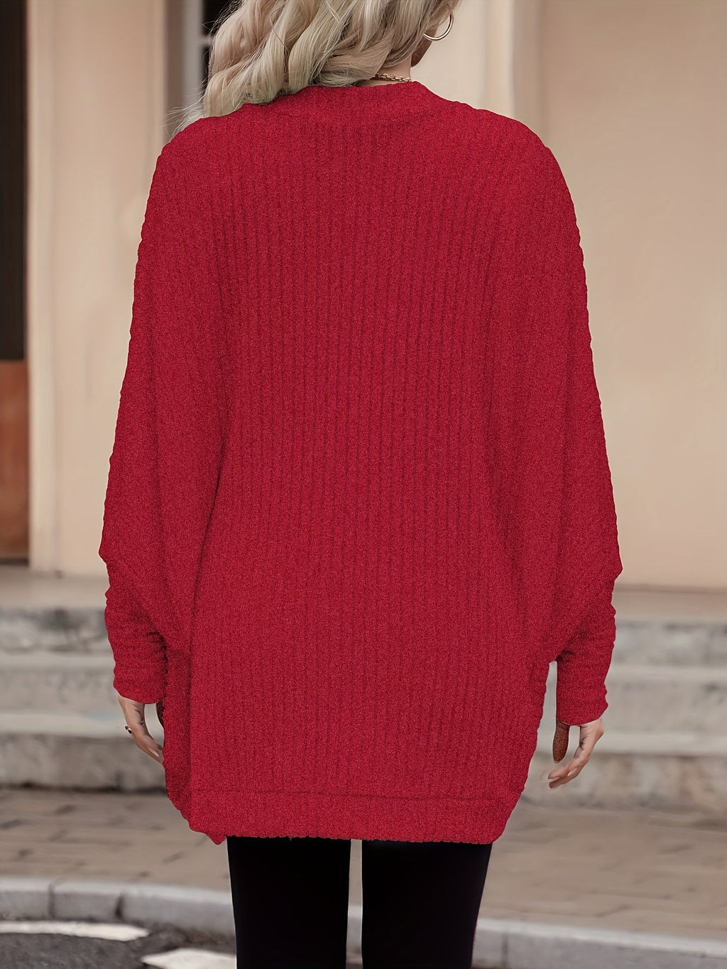 Women's Throw-On Rib Knit Wrap Cardigan