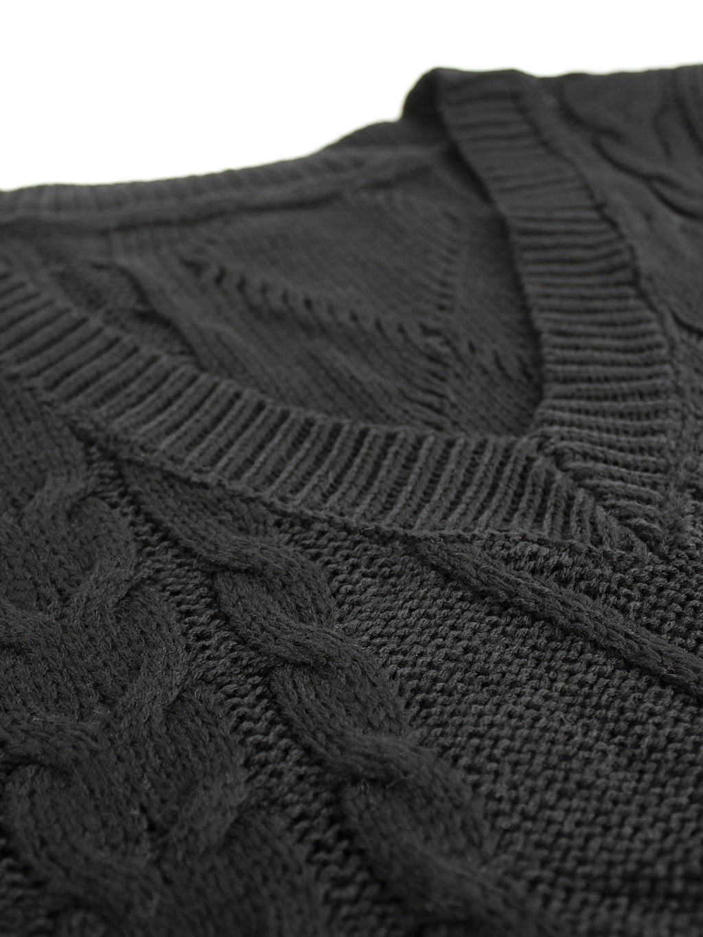 Women's Layering Knit Vest with Cable Pattern