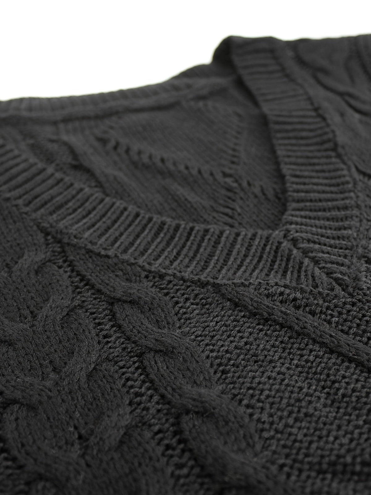 Women's Layering Knit Vest with Cable Pattern