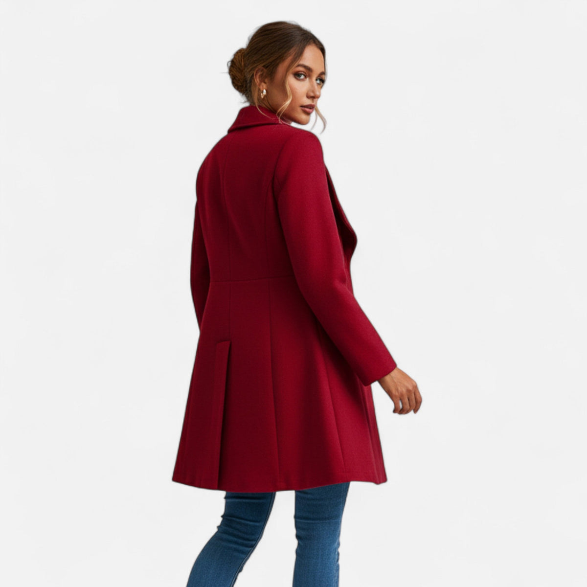 Women's Tailored Lapel Winter Topcoat in Wool Blend