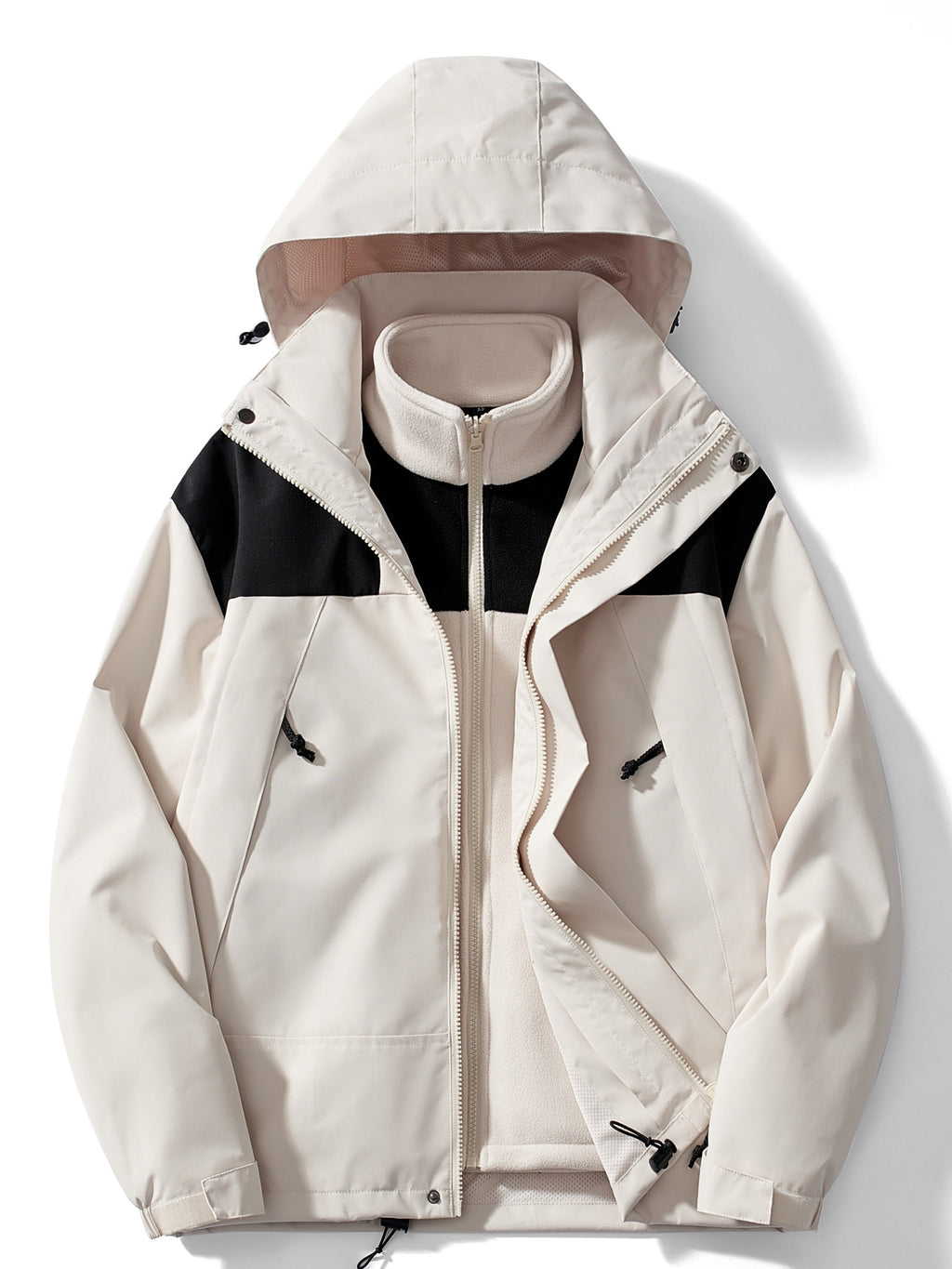 Men's 3-in-1 Hooded Coat with Removable Inner Jacket