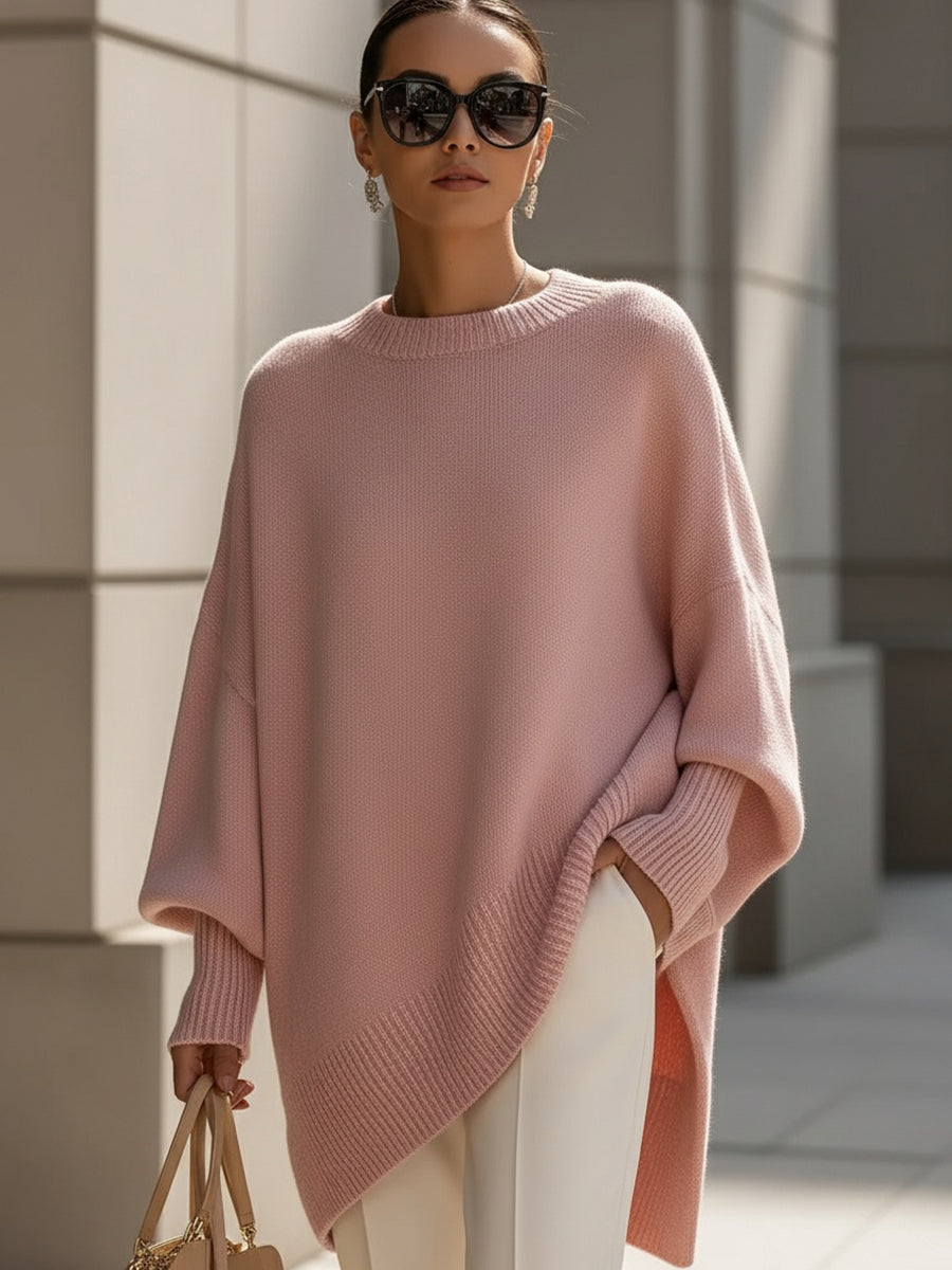 Women's Soft Drape Loose Ribbed-Cuff Sweater