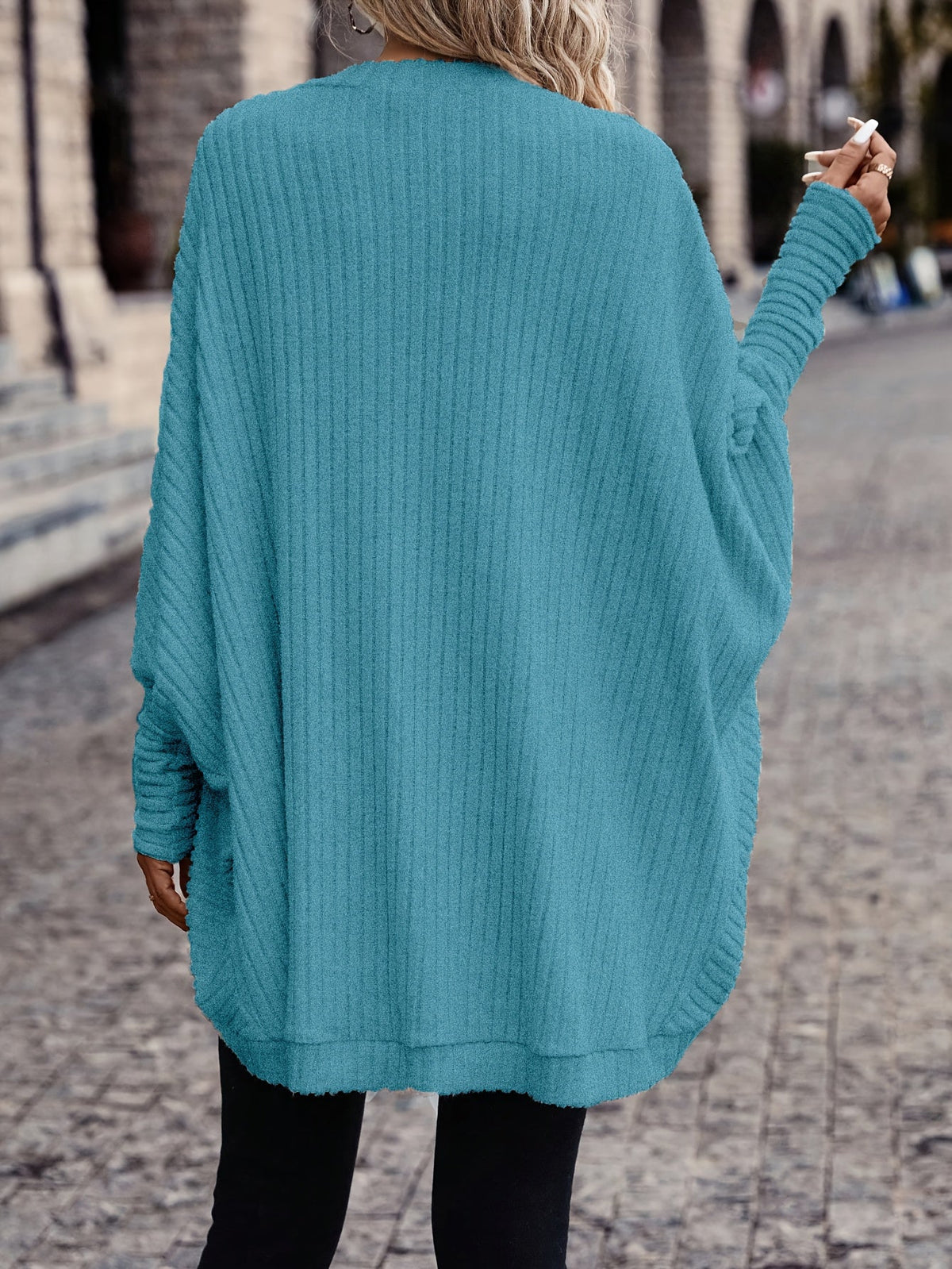 Women's Throw-On Rib Knit Wrap Cardigan