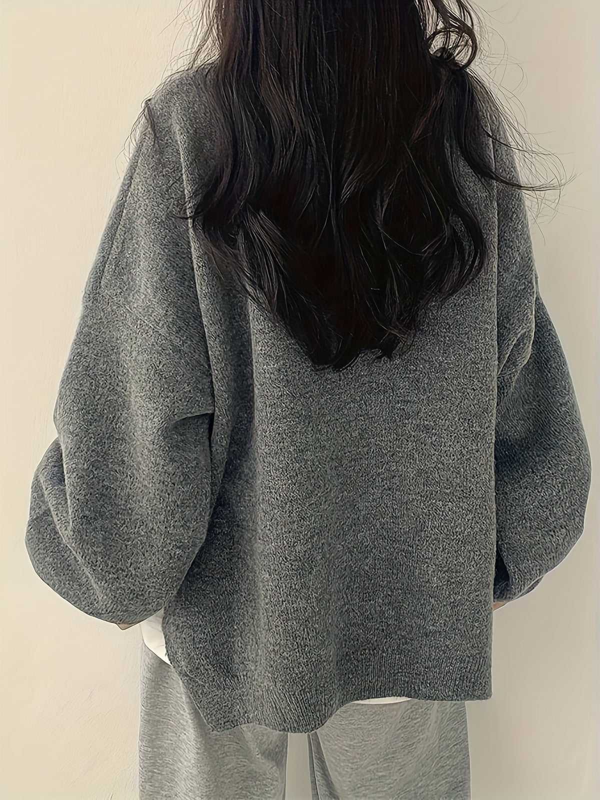 Women's Roomy Warm Crew Neckline Chunky Pullover