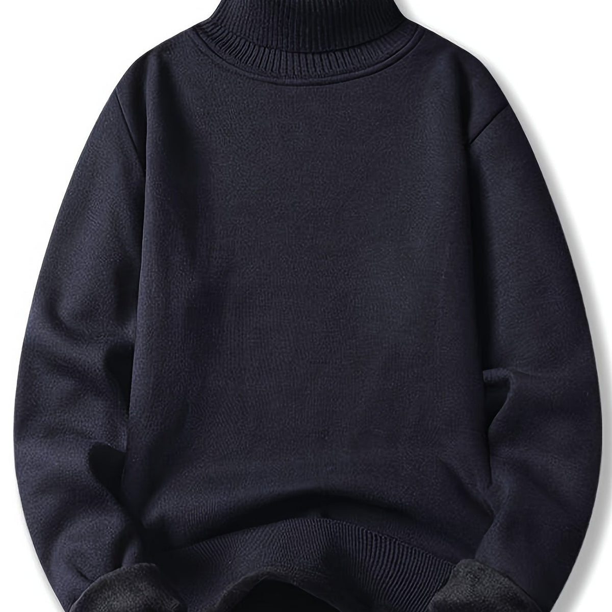 Men's Warm Lined Rollneck Pullover Knit Top
