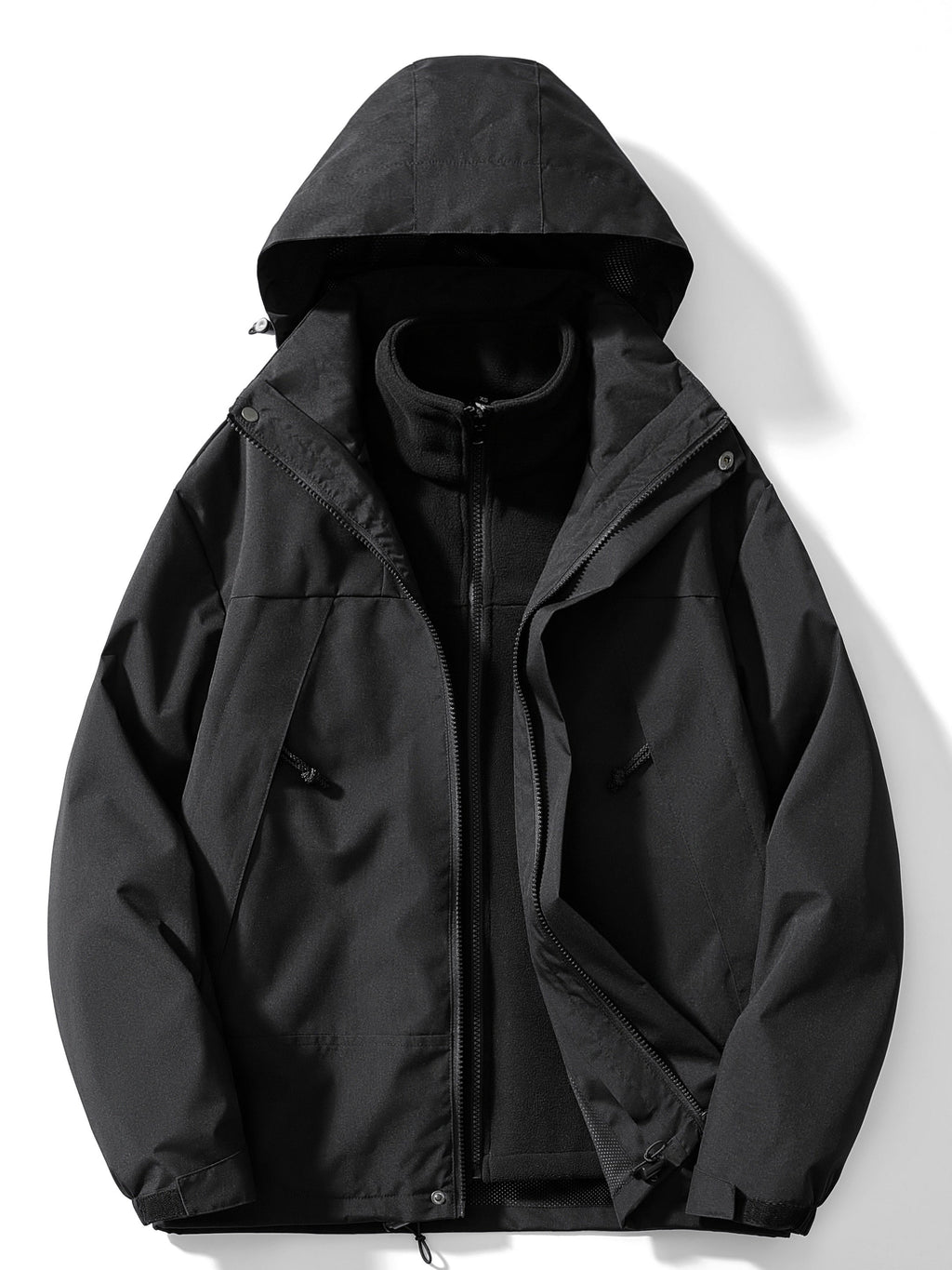 Men's 3-in-1 Hooded Coat with Removable Inner Jacket