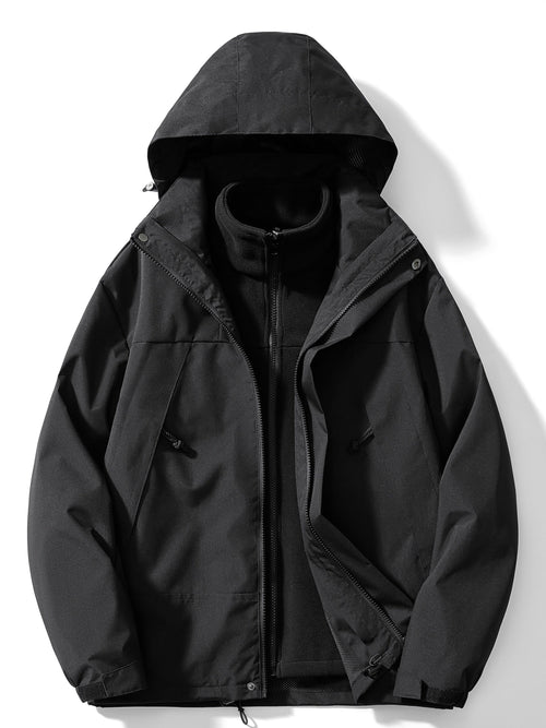 Men's 3-in-1 Hooded Coat with Removable Inner Jacket