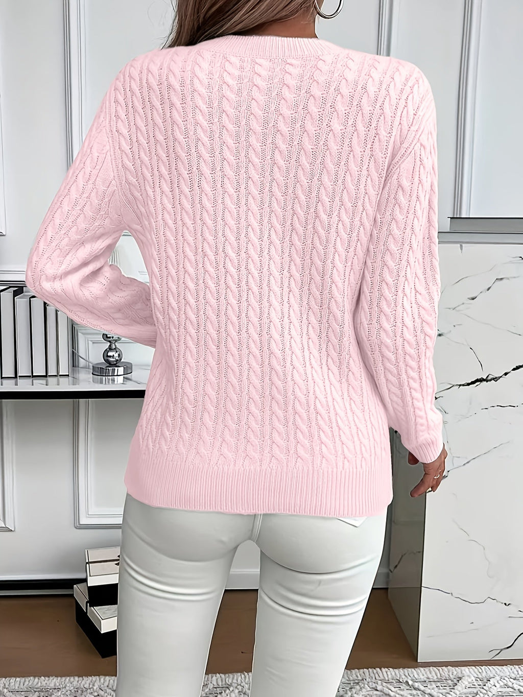 Women's Easy-Fit Classic Cable Sweater