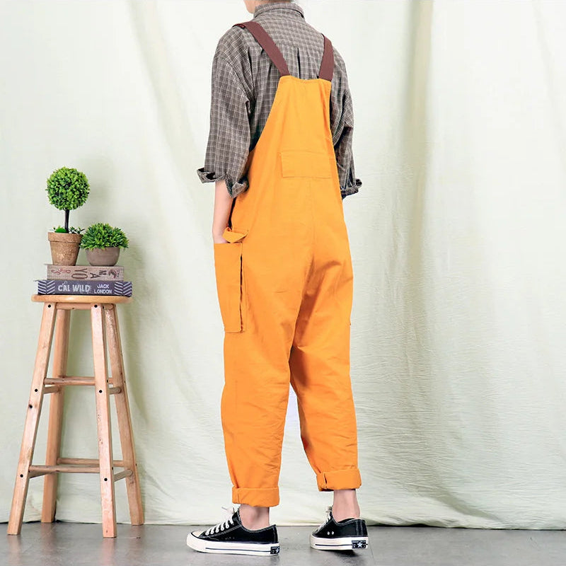 Men's Adjustable Strap Multi-Pocket Workwear Overalls
