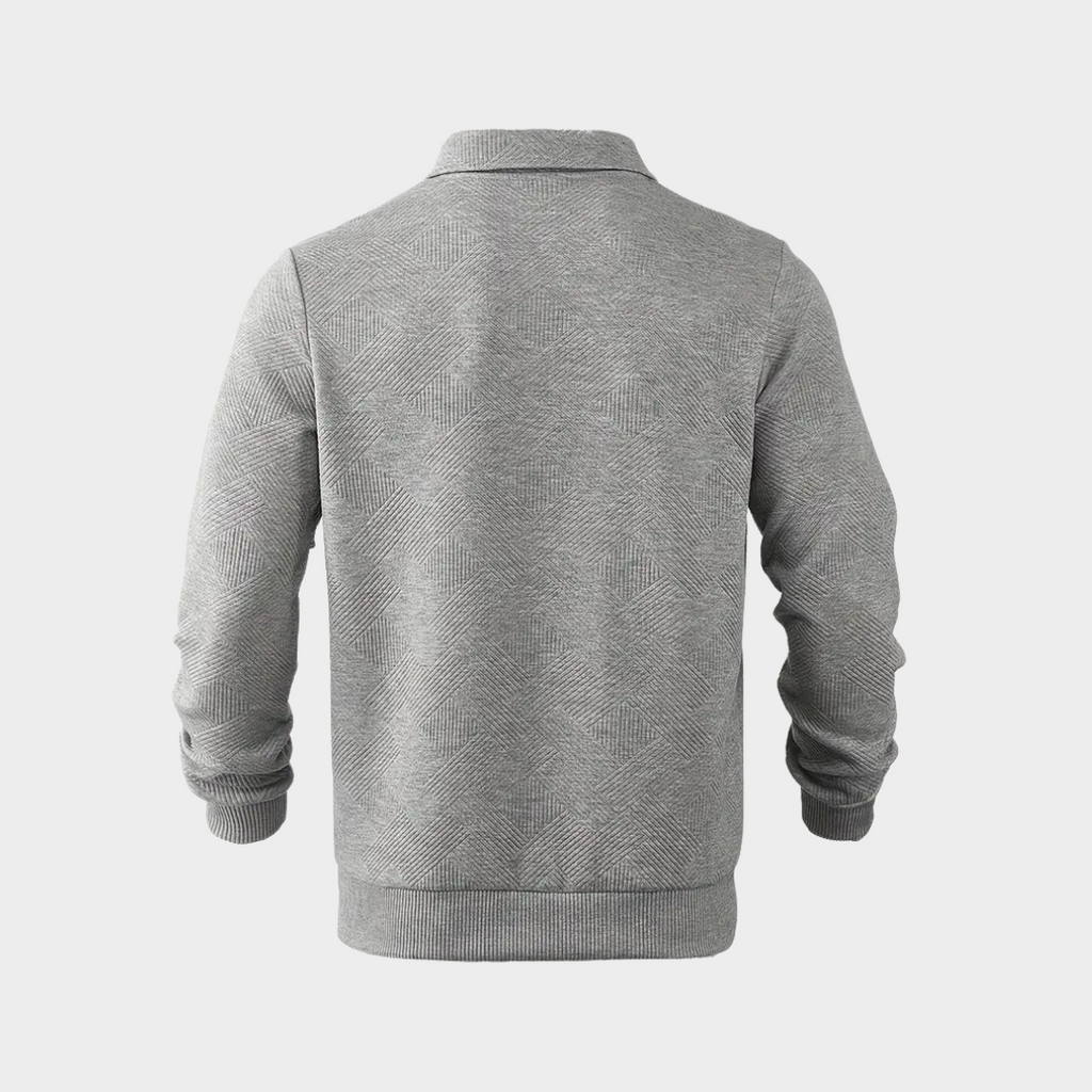 Men's Cool Weather Half Zip Textured Knit Sweatshirt
