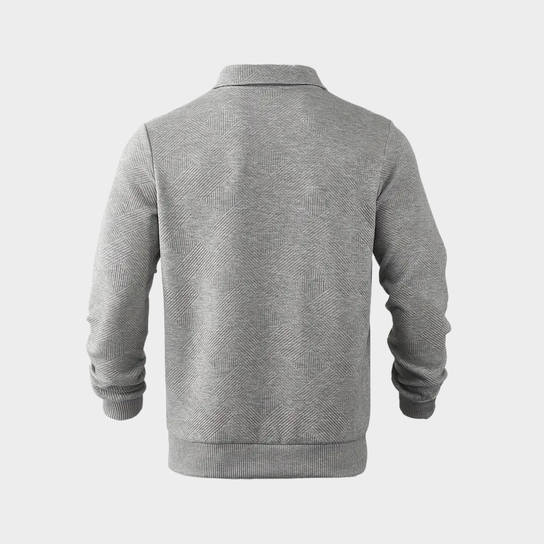 Men's Cool Weather Half Zip Textured Knit Sweatshirt