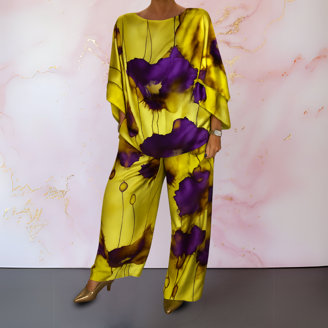 Women's Polished Satin Two Piece Coordinating Set