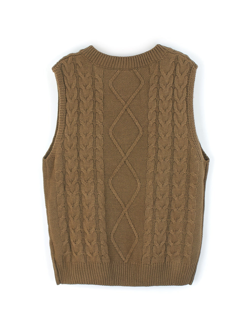 Women's Layering Knit Vest with Cable Pattern