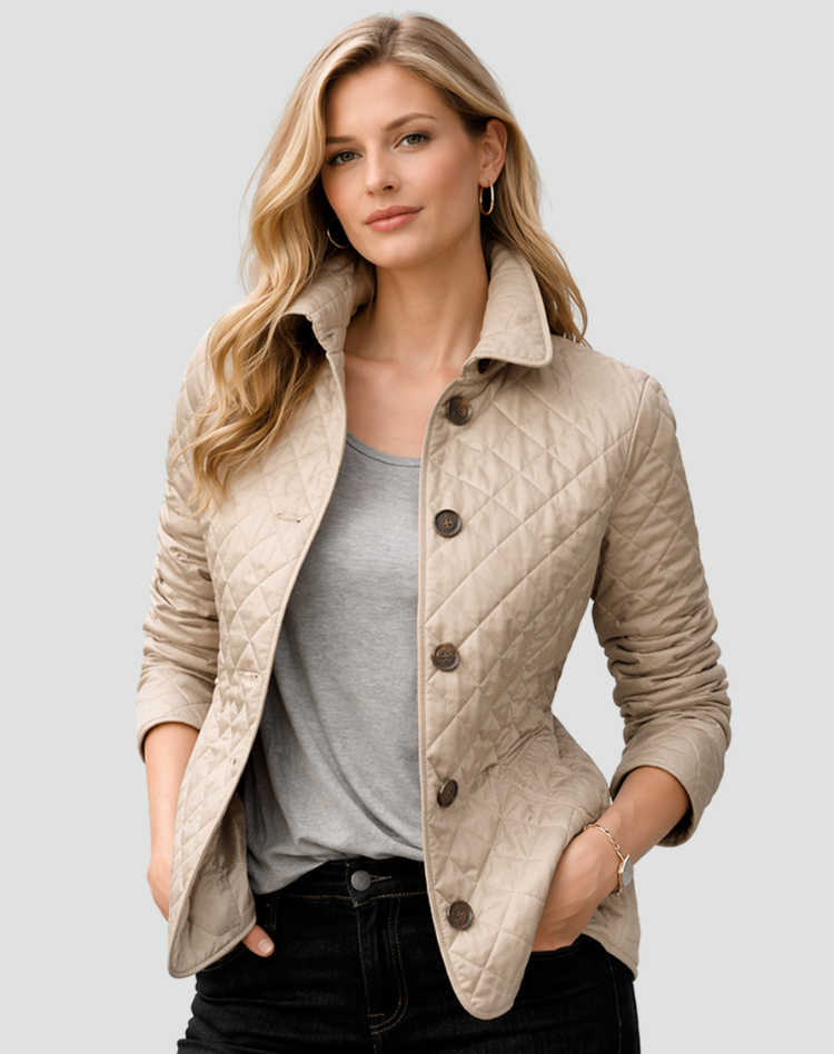 Women's Lightweight Padded Jacket with Button Front