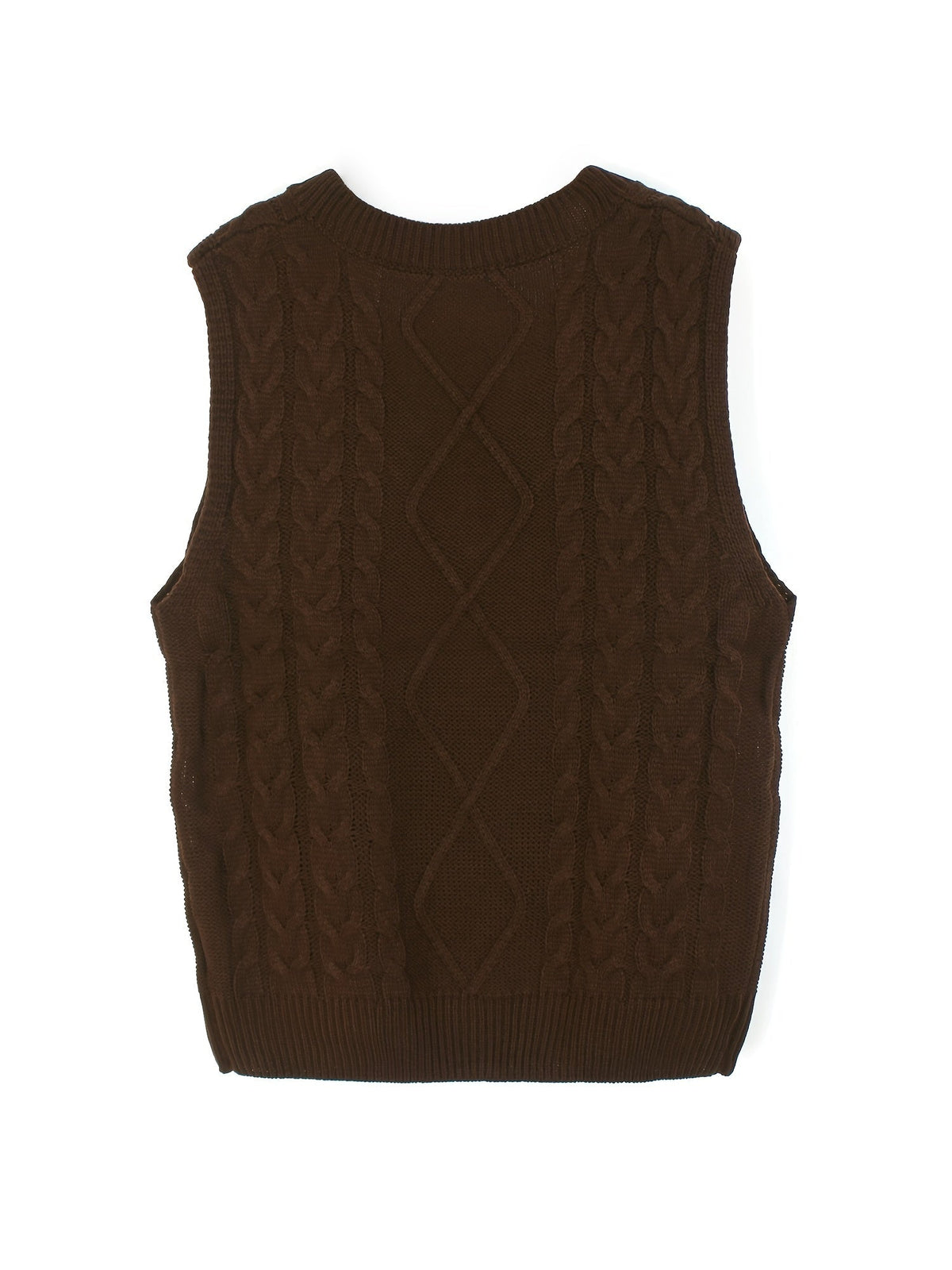 Women's Layering Knit Vest with Cable Pattern