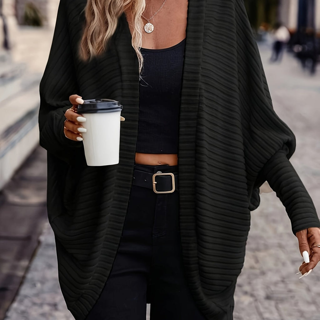 Women's Throw-On Rib Knit Wrap Cardigan