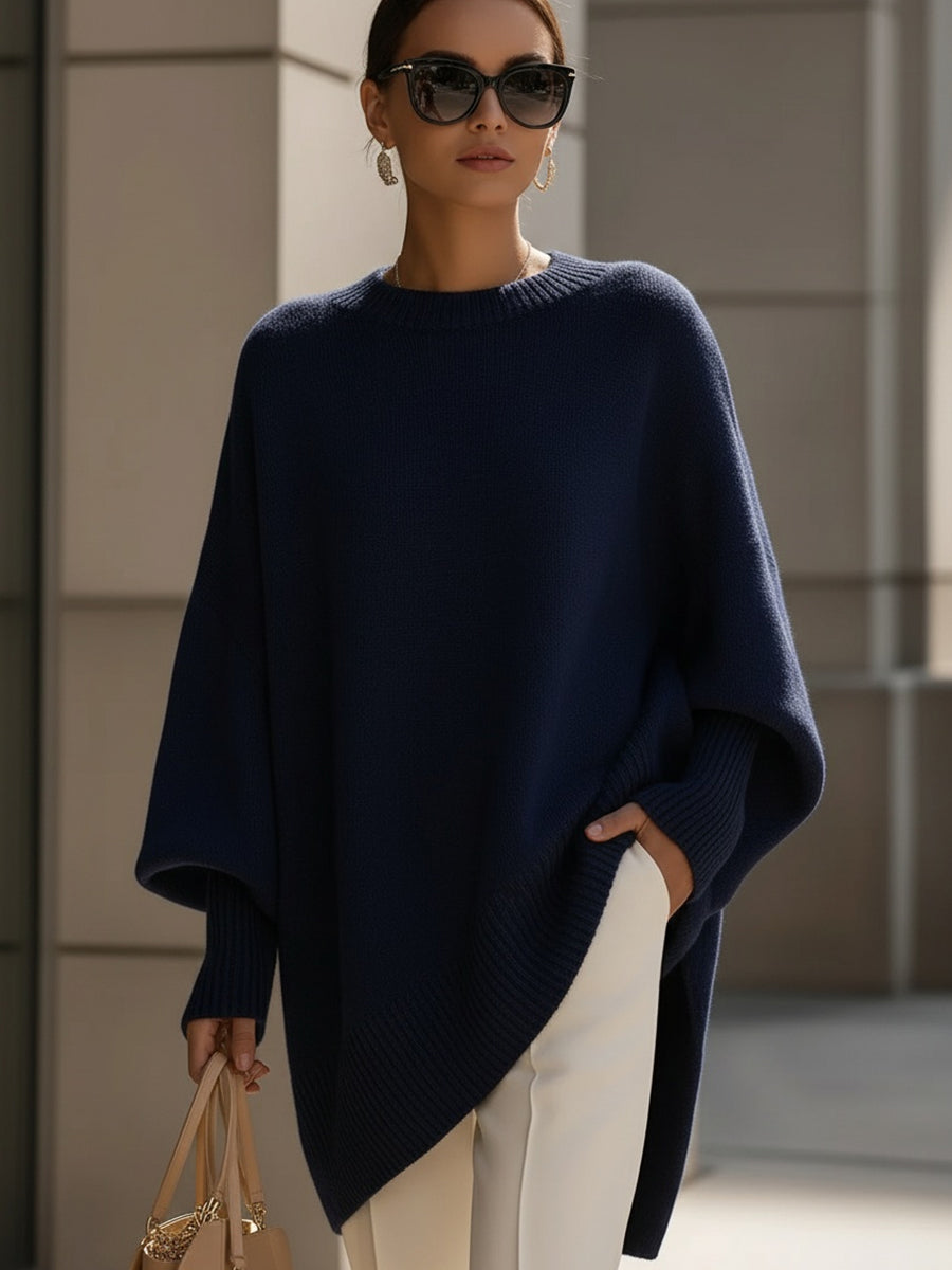 Women's Roomy Fit Layered Wool-Blend Everyday Sweater