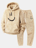 Men's Hooded Teddy Fleece Lounge Set with Joggers
