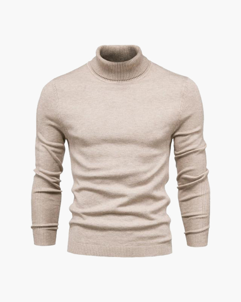 Men's High Collar Fine-Gauge Knit Turtleneck Pullover