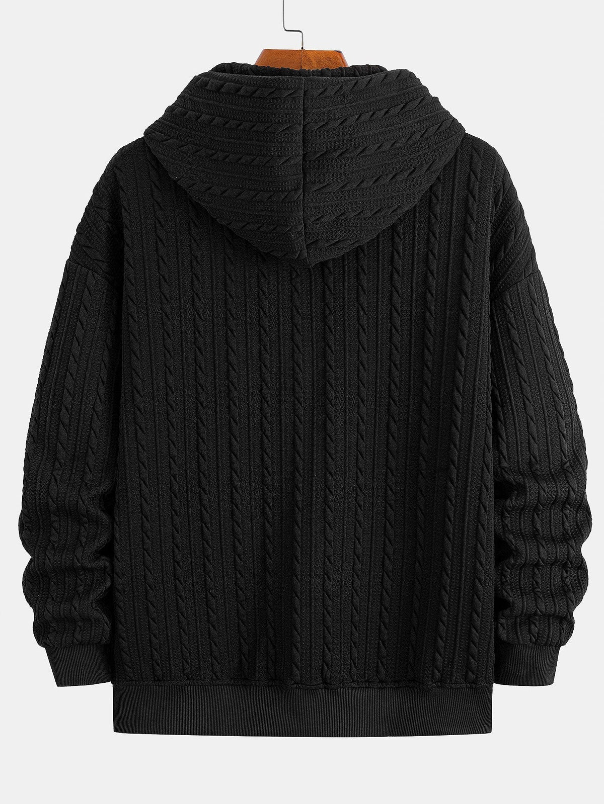 Men's Textured Jacquard Zip-Up Hoodie Two-Piece Sweatsuit