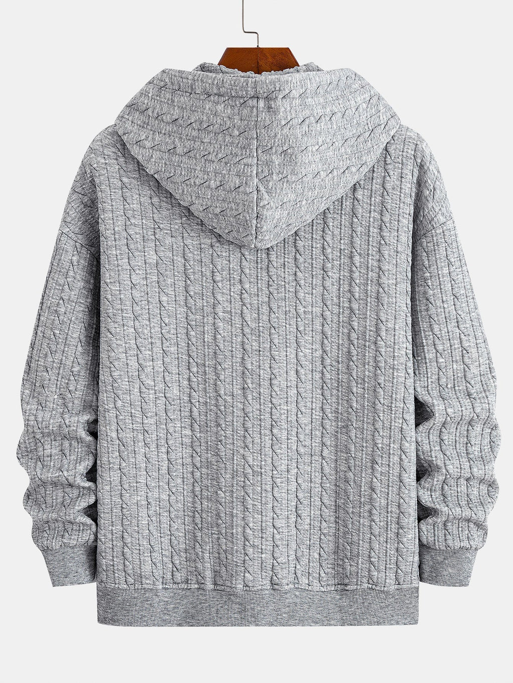 Men's Textured Jacquard Zip-Up Hoodie Two-Piece Sweatsuit