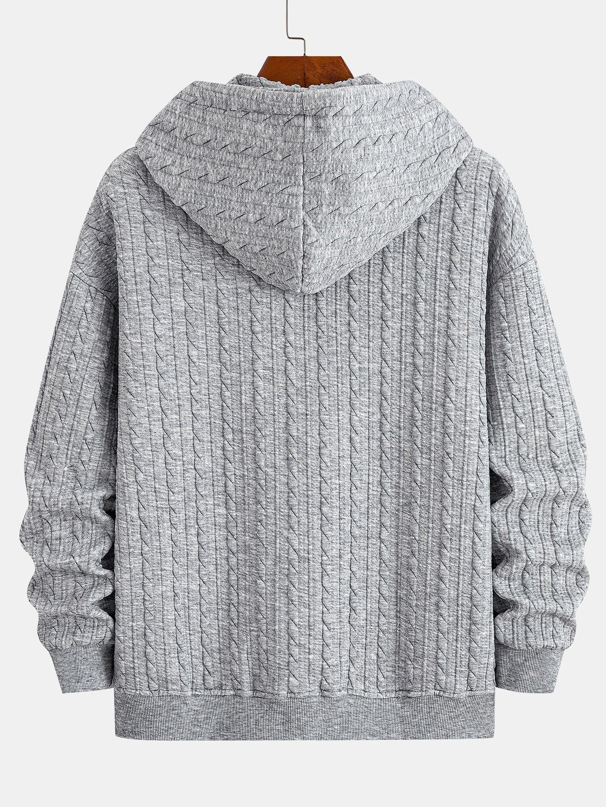 Men's Textured Jacquard Zip-Up Hoodie Two-Piece Sweatsuit