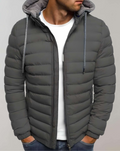 Men's Light Insulated Puffer with Hood and Stretch Cuffs