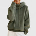 Women's Cozy Loose Ribbed Hooded Knit Sweater