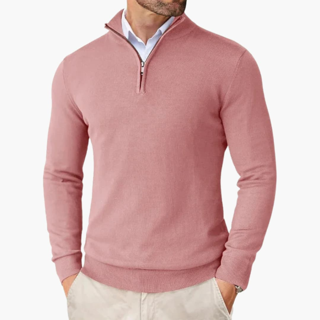 Men's Clean Line Quarter Zip Casual Sweater Top