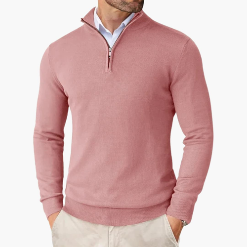 Men's Clean Line Quarter Zip Casual Sweater Top