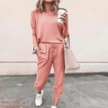 Women's Soft Drape Top Gathered Cuff Jogger Set