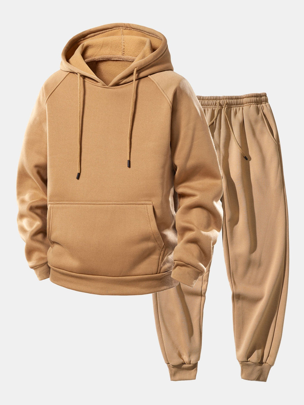 Men's Adjustable Hood Matching Hoodie Pants Sweatsuit