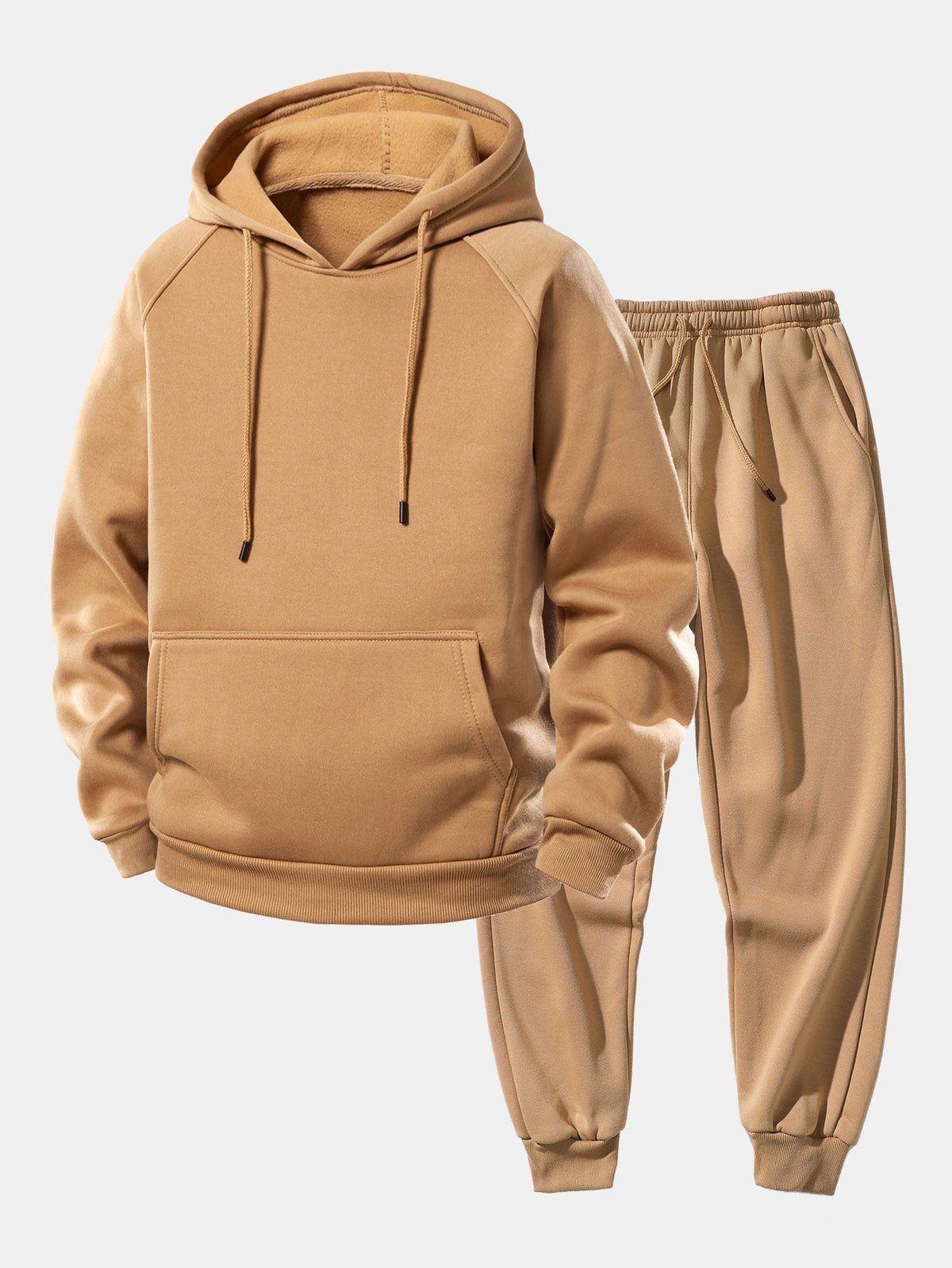Men's Adjustable Hood Matching Hoodie Pants Sweatsuit