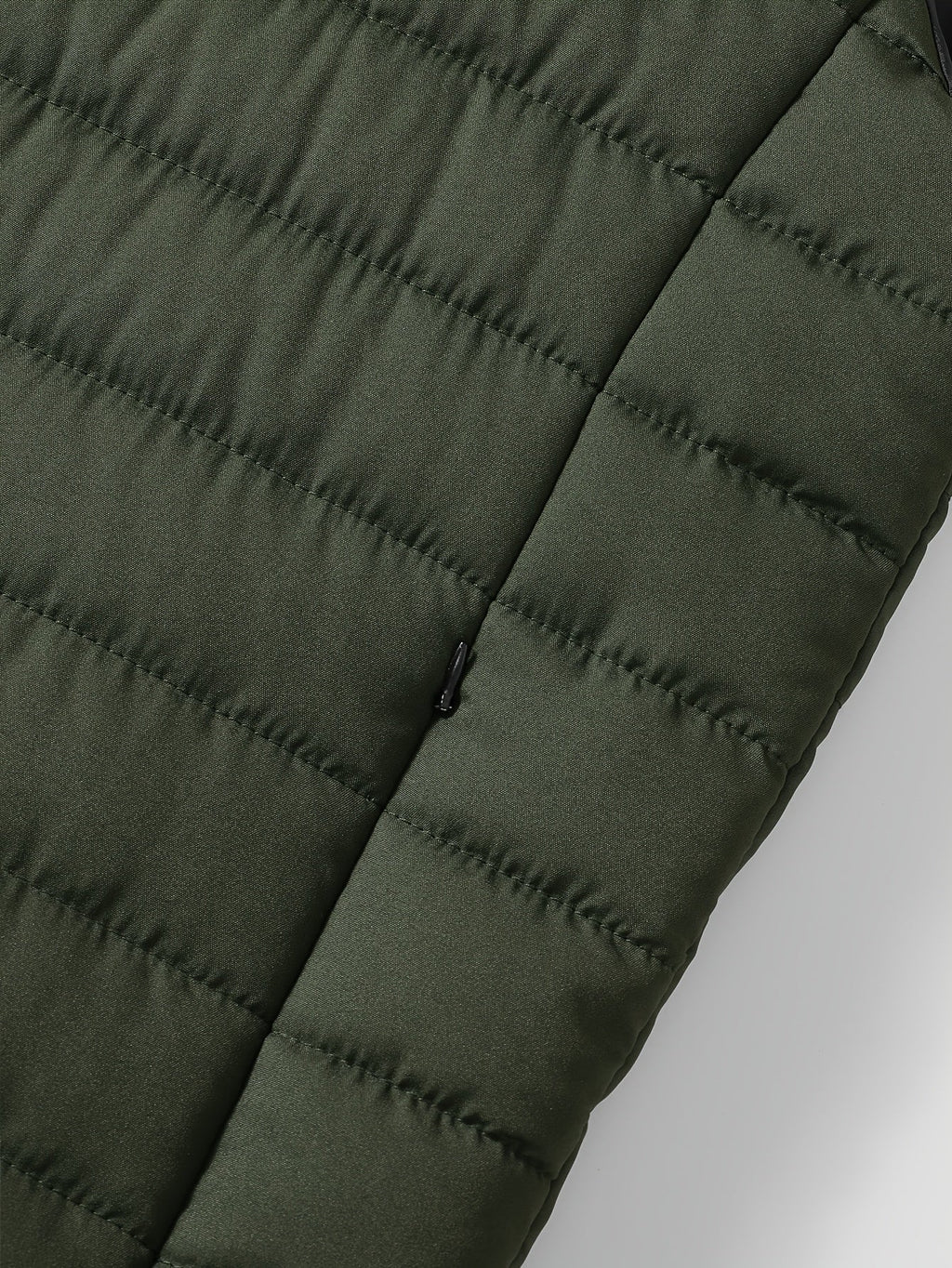 Men's Layering Vest with Quilting and Stand Collar