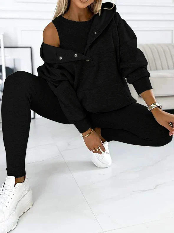 Women's Cold Weather Long Hoodie Legging Two Piece Set