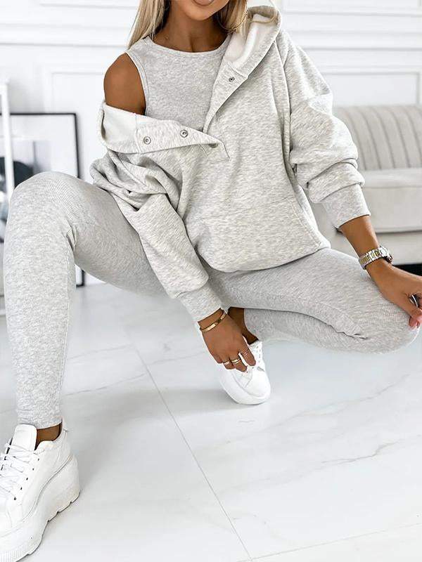 Women's Cold Weather Long Hoodie Legging Two Piece Set