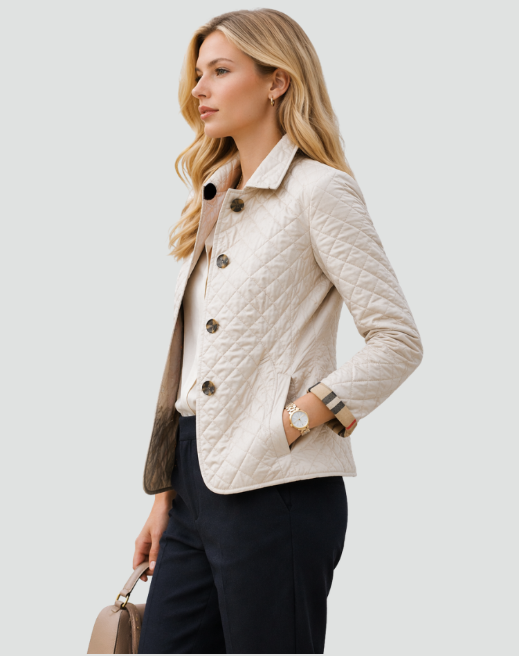 Women's Lightweight Padded Jacket with Button Front