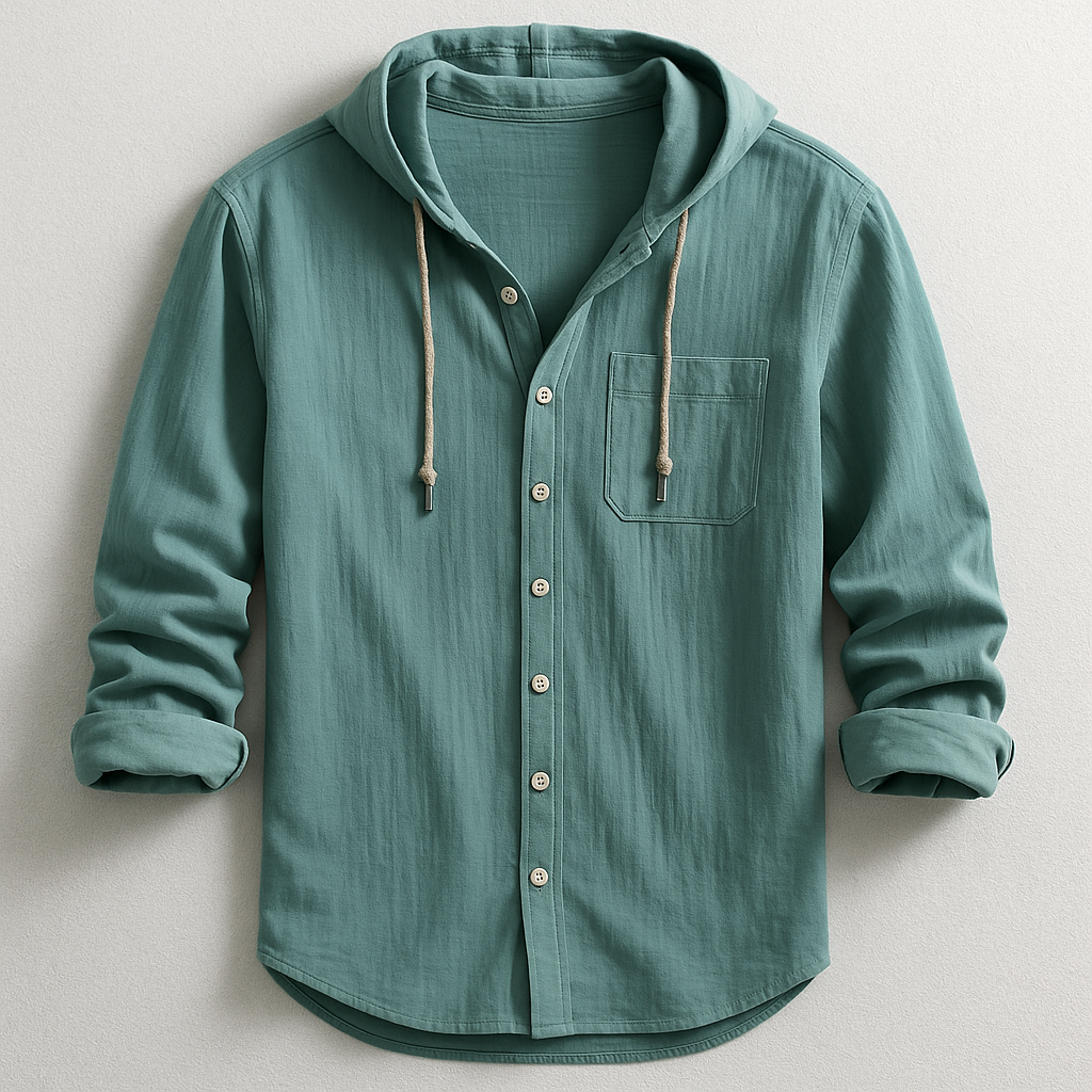 Men's Casual Hood Detail Layering Overshirt