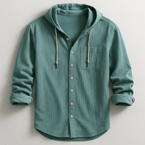 Men's Casual Hood Detail Layering Overshirt