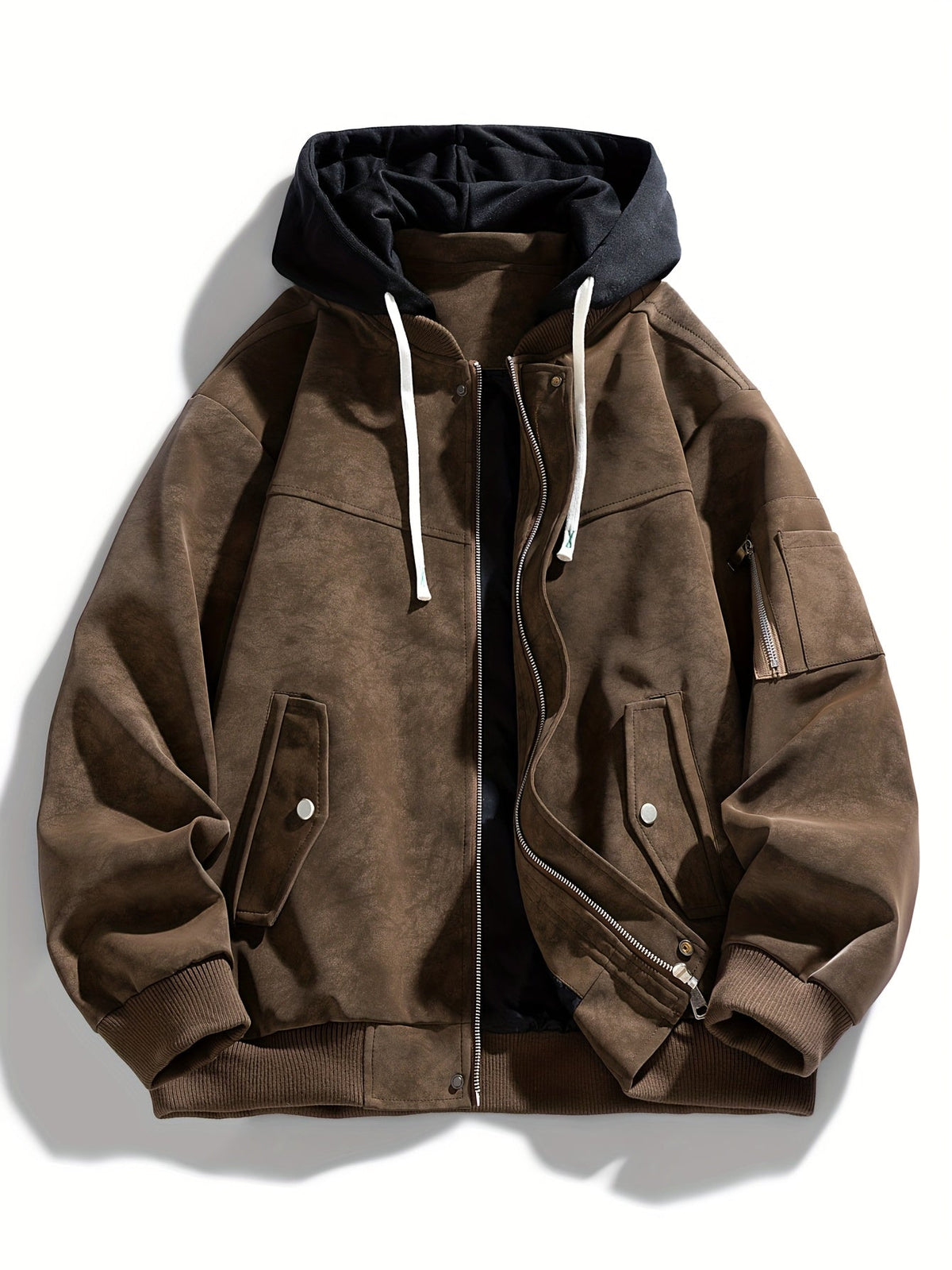 Men's Easy Fit Hoodie Style Zip Jacket with Pocket