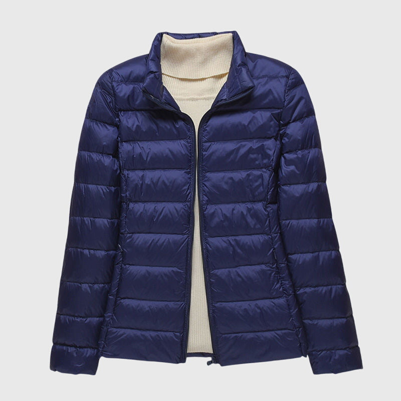 Women's Featherweight Quilted Coat with Stand Collar
