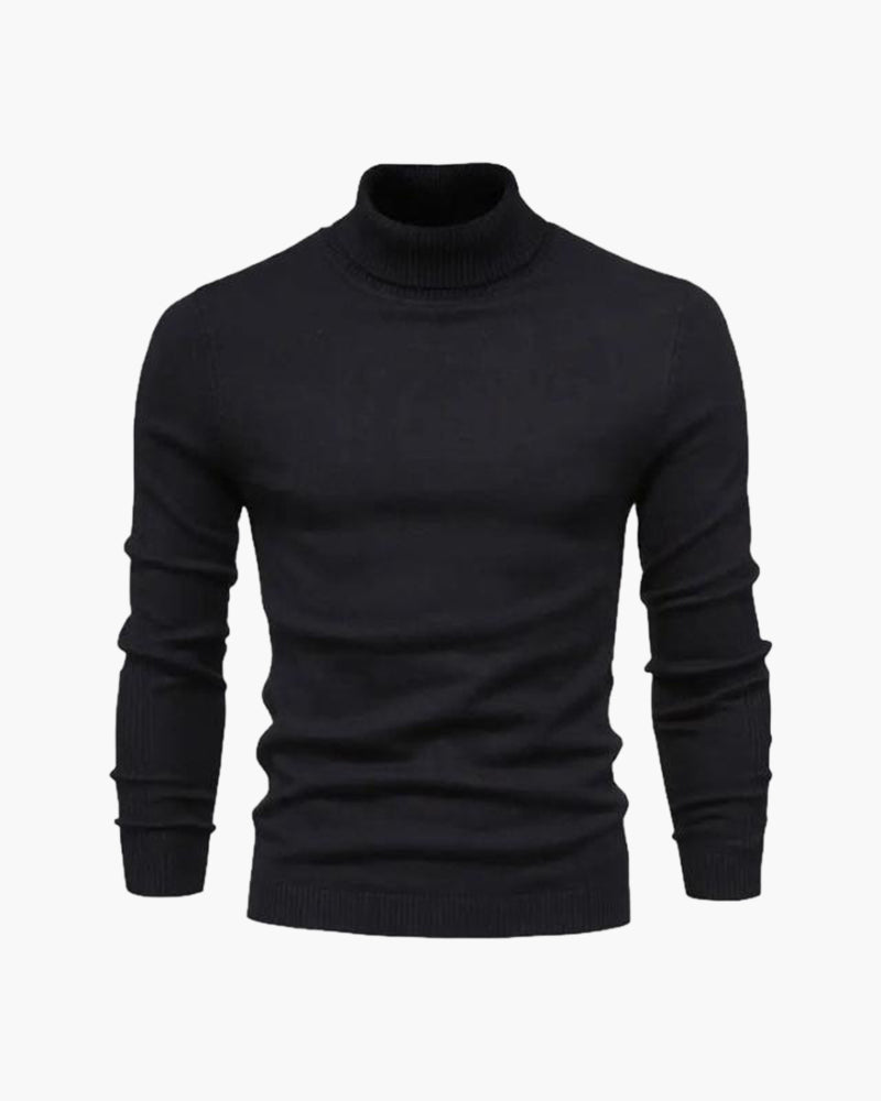 Men's High Collar Fine-Gauge Knit Turtleneck Pullover