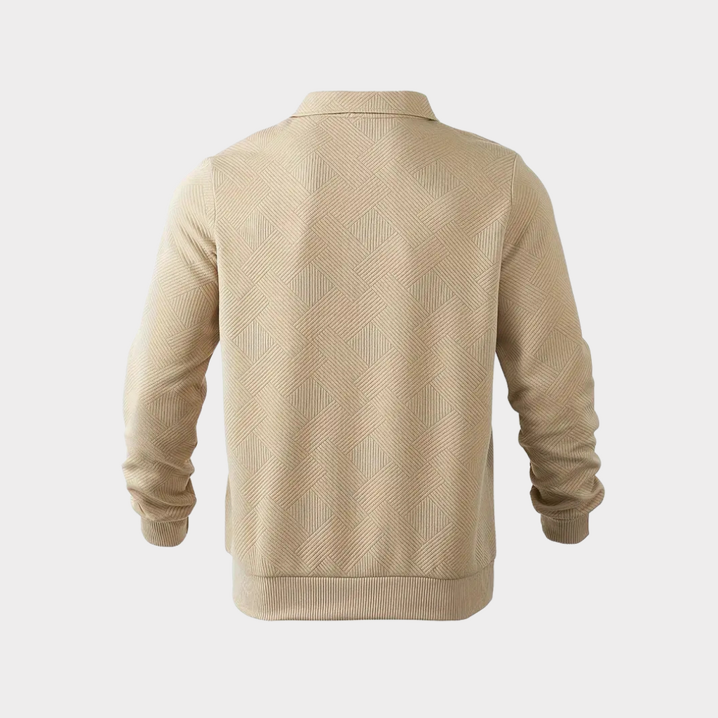 Men's Cool Weather Half Zip Textured Knit Sweatshirt