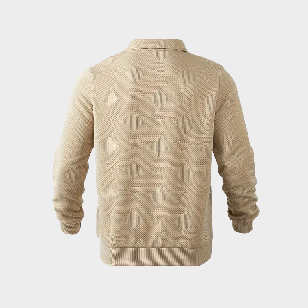 Men's Cool Weather Half Zip Textured Knit Sweatshirt