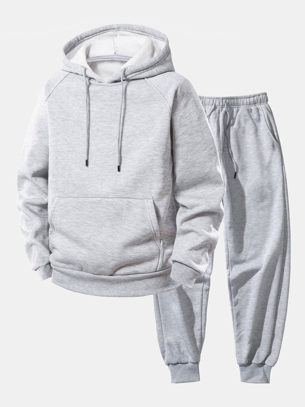 Men's Adjustable Hood Matching Hoodie Pants Sweatsuit