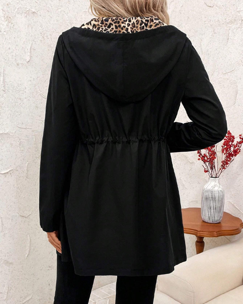 Women's Oversized Reversible Animal Print Zip-Front Coat