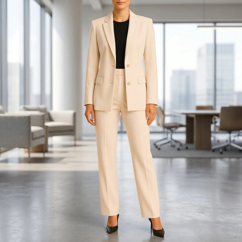 Women's Professional Pleated Pants Tailored Suit Set