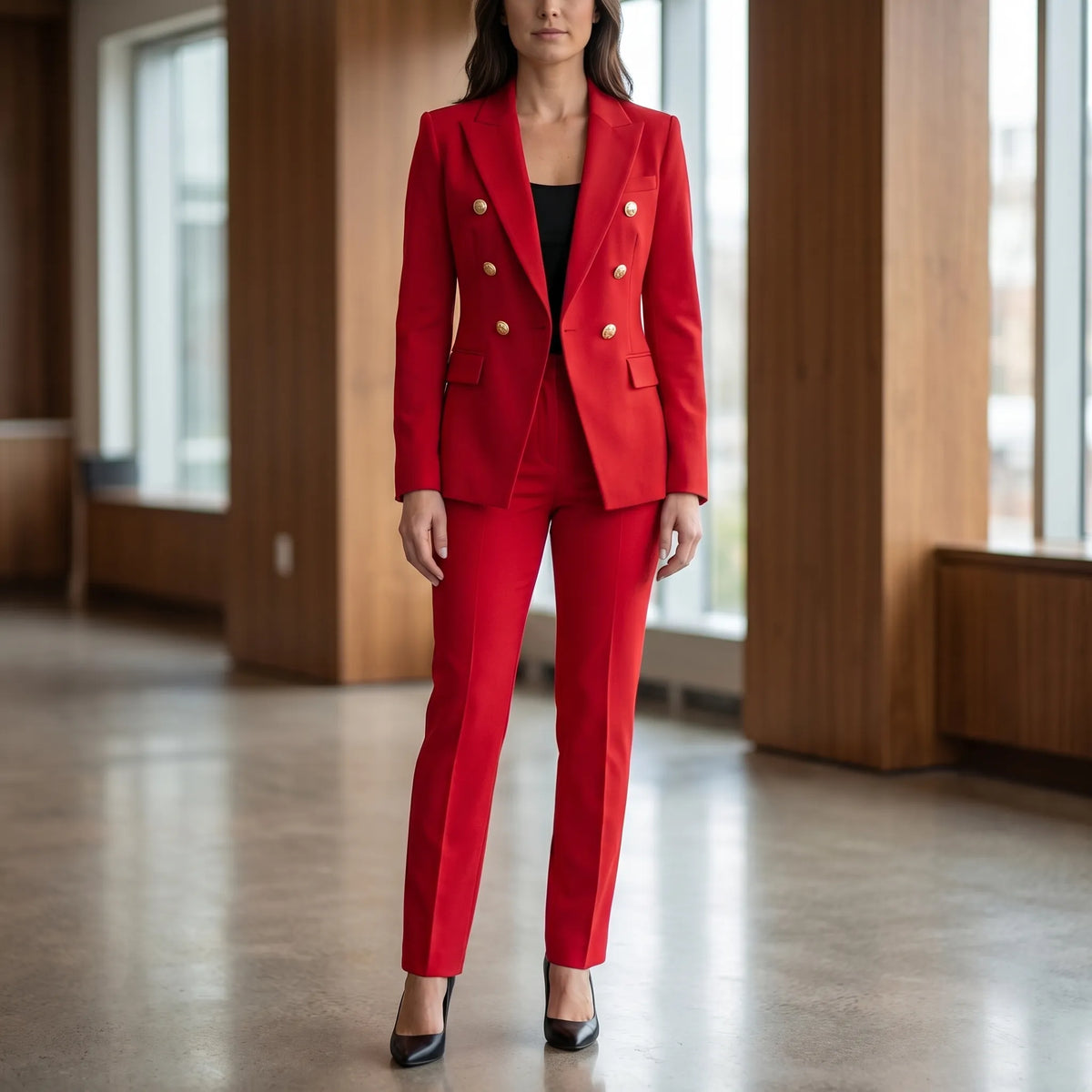Women's Power Dressing Two Piece Pantsuit Set